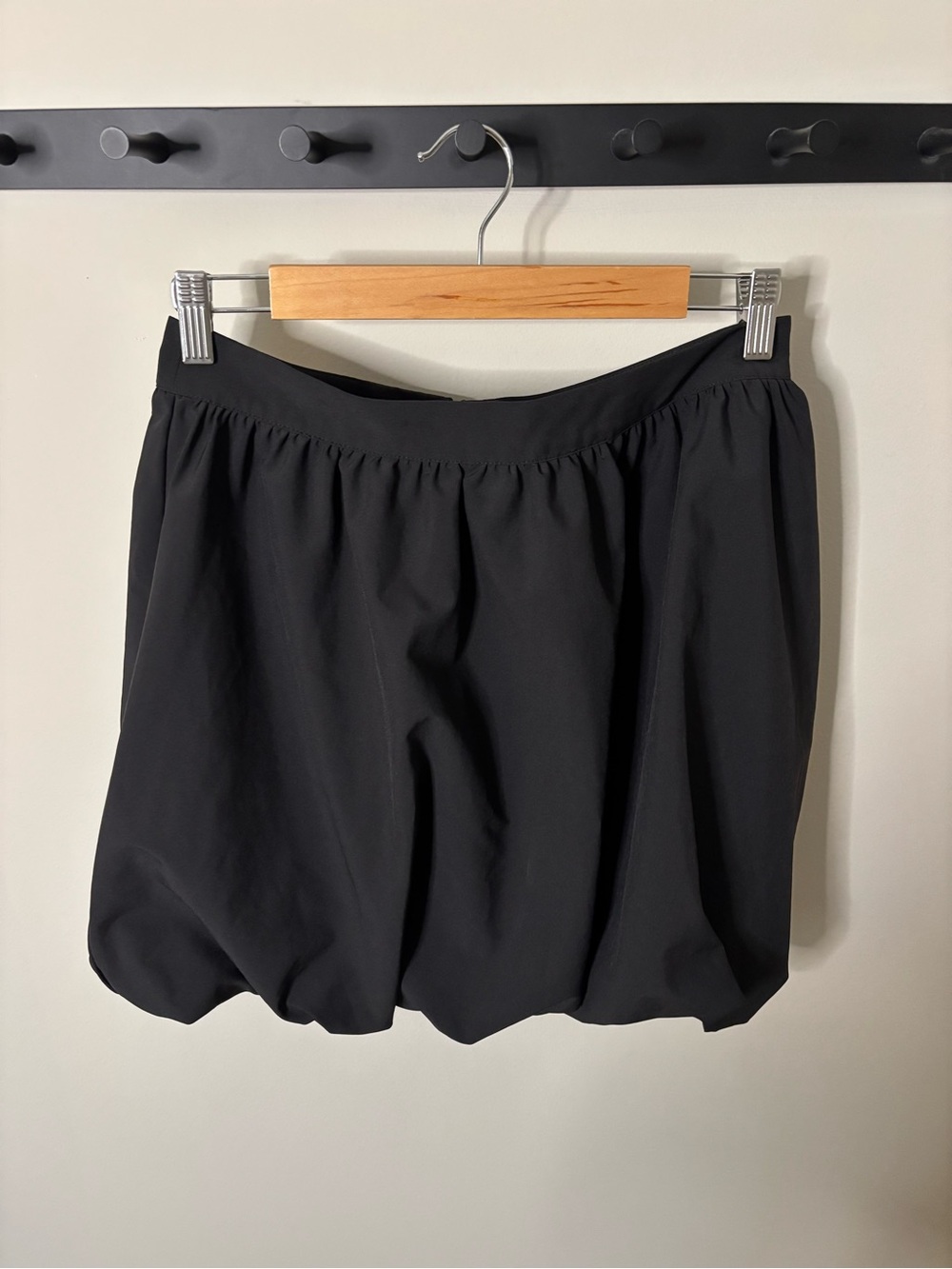 Classic Black Bubble-Hem Mini Skirt
